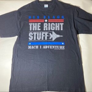 Vintage 1993 Six Flags, The Right Stuff Mach 1 Tee
